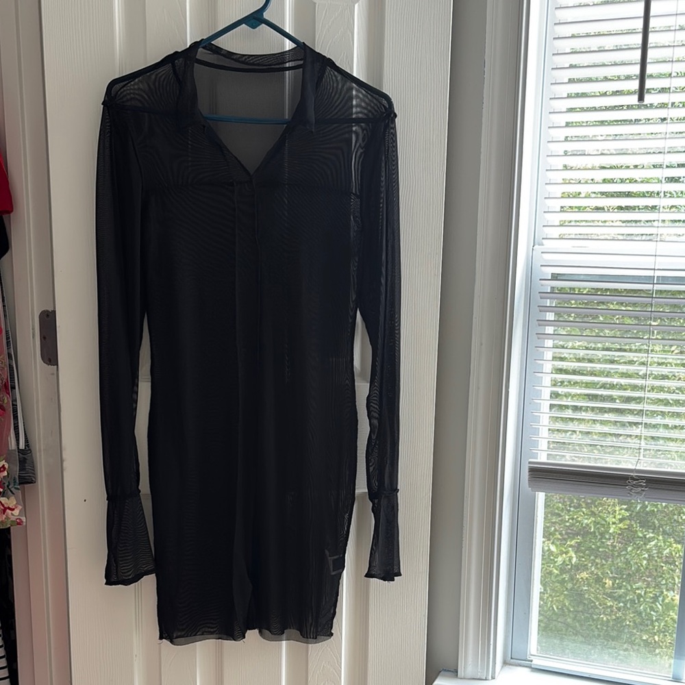 Black Sheer Beach Cover Up
